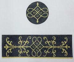 FS-R-18A Black & Gold Round Hinged Box