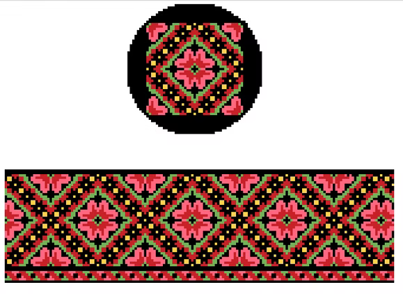 FS-R-3 Pink, Red, Black Floral Round Hinged Box