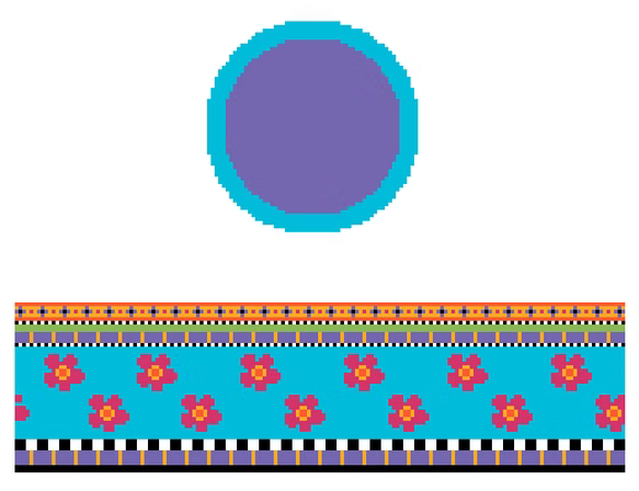 FS-R-55 Floral Blue & Purple Round Hinged Box