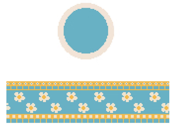 FS-R-56 Floral Teal & Beige Round Hinged Box