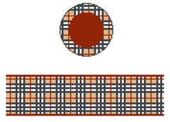 FS-R-64 Burgandy Plaid Round Hinged Box