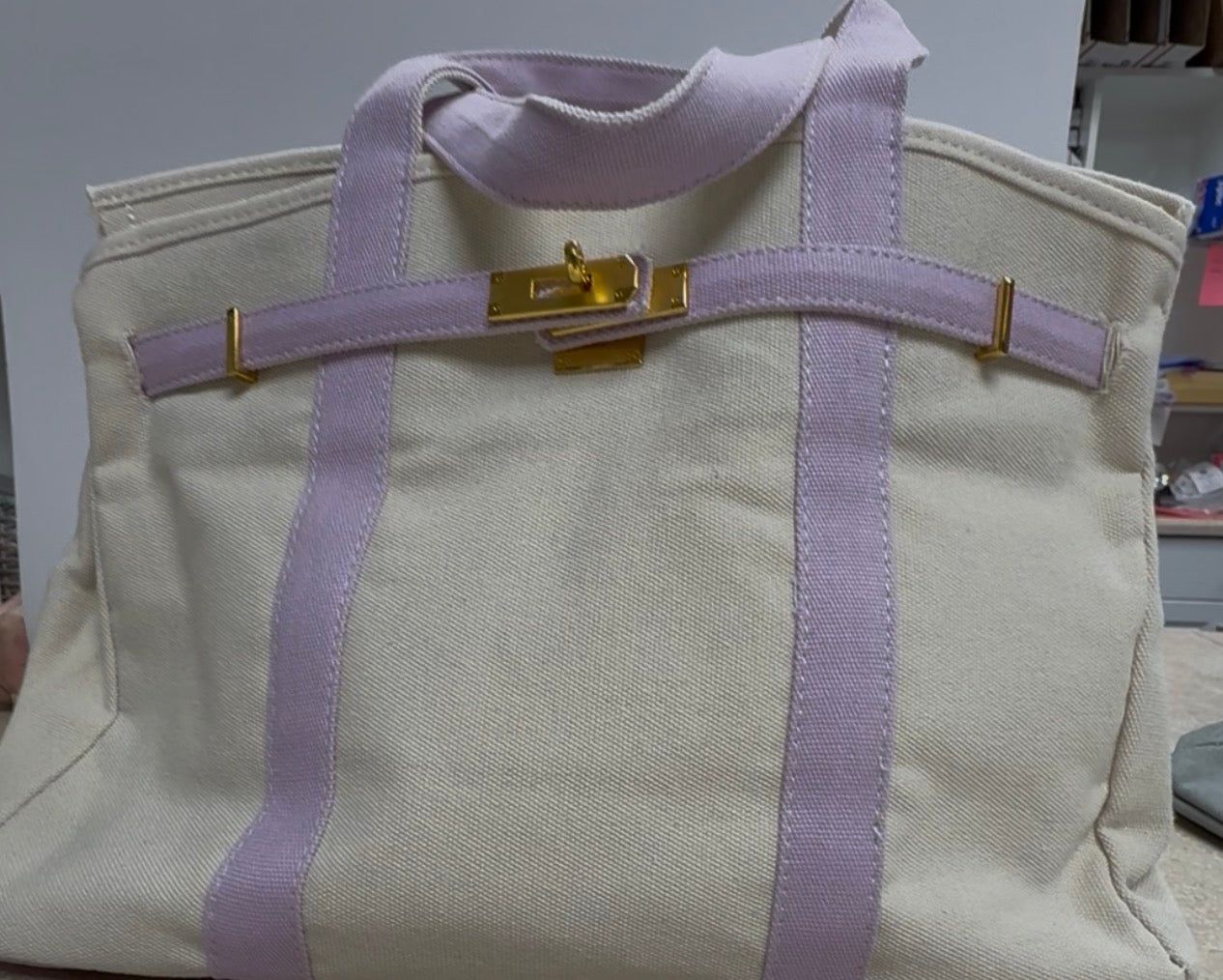 Canvas Boatkin Bag - Lilac Strap