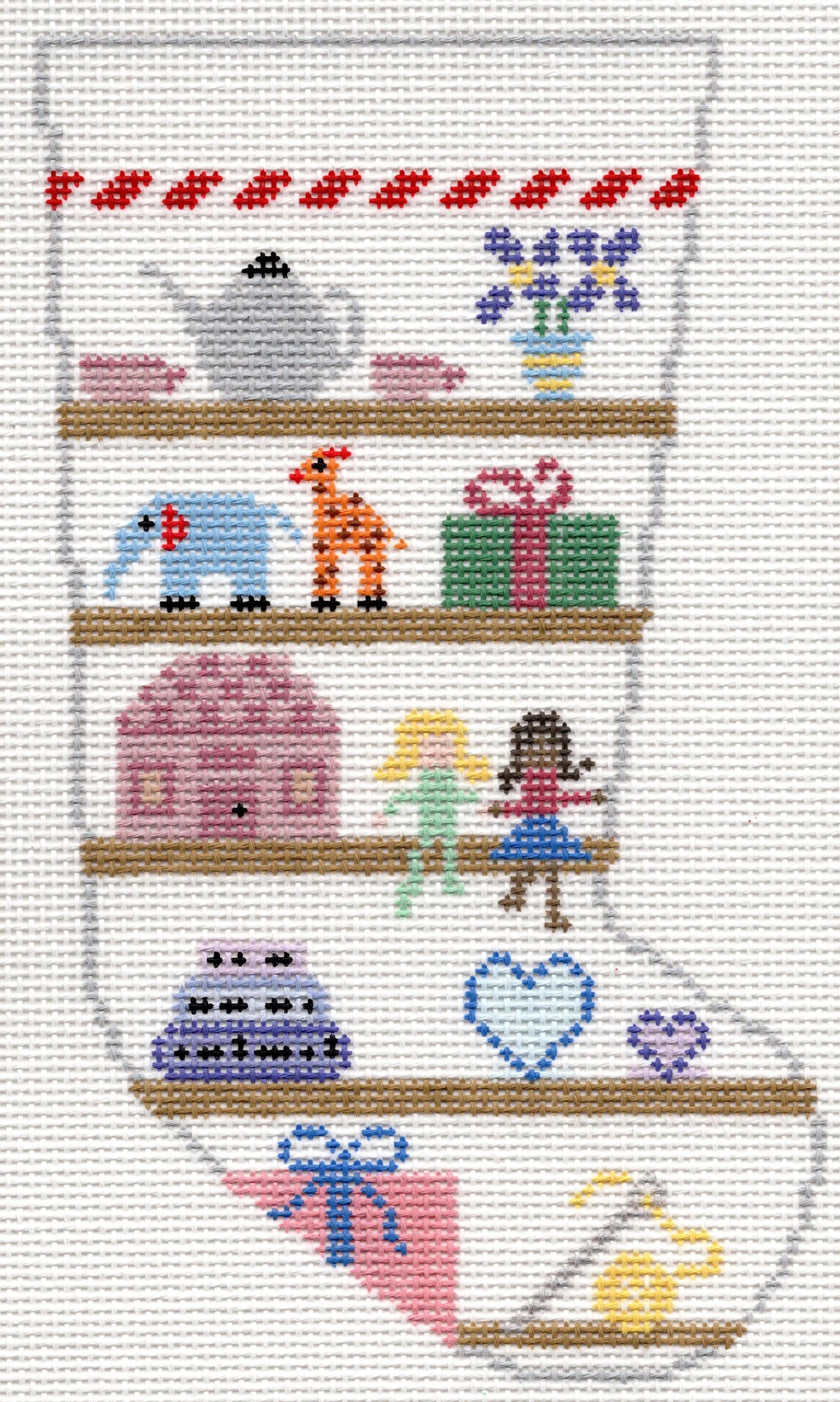 Hello Tess HT217 Girl Shelves Stocking on 13 mesh
