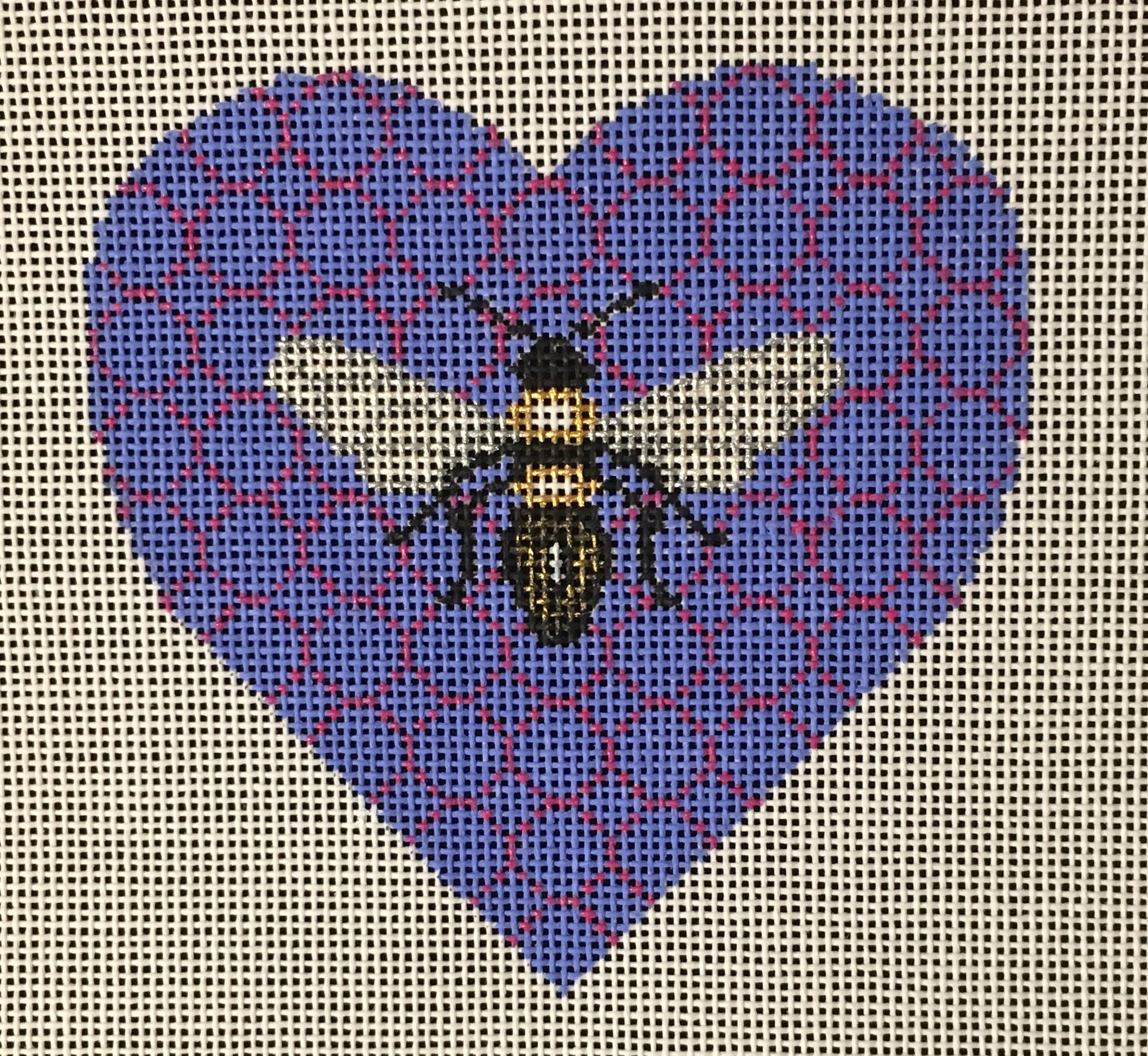 H-06 Bee on Blue Heart