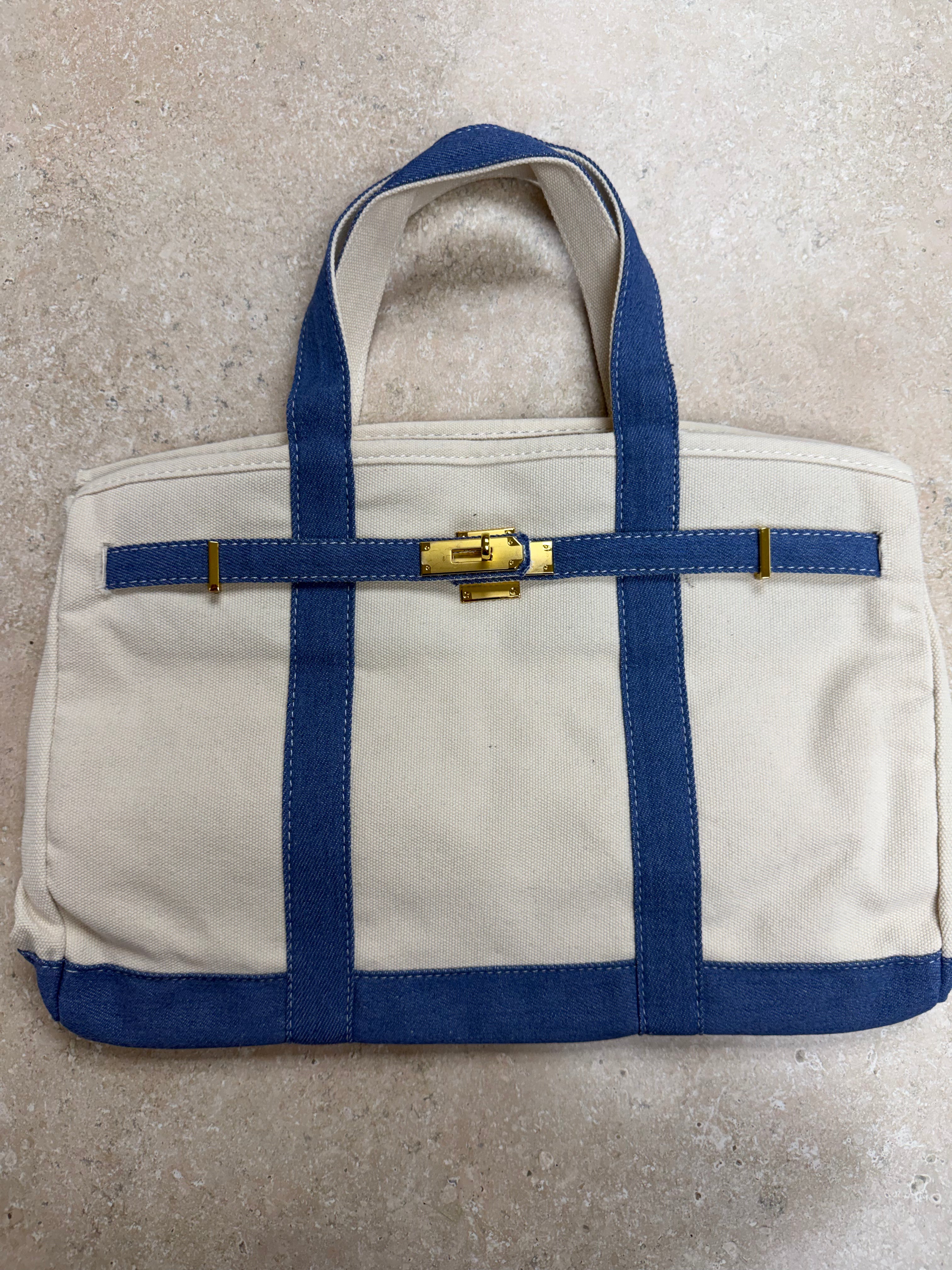 Canvas Boatkin Bag - Denim Strap