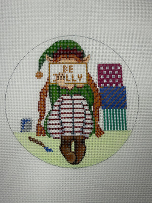 GE GS198 Elf Stitching Girl Ornament Complete Kit