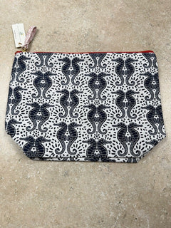 Canvas Pouch- Large Seahourse
