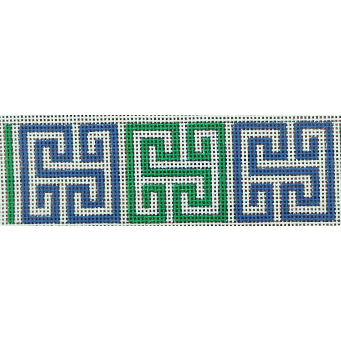 KKB513 Greek Key Square Belt - Blue and Green