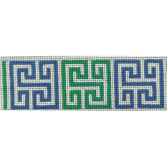 KKB513 Greek Key Square Belt - Blue and Green
