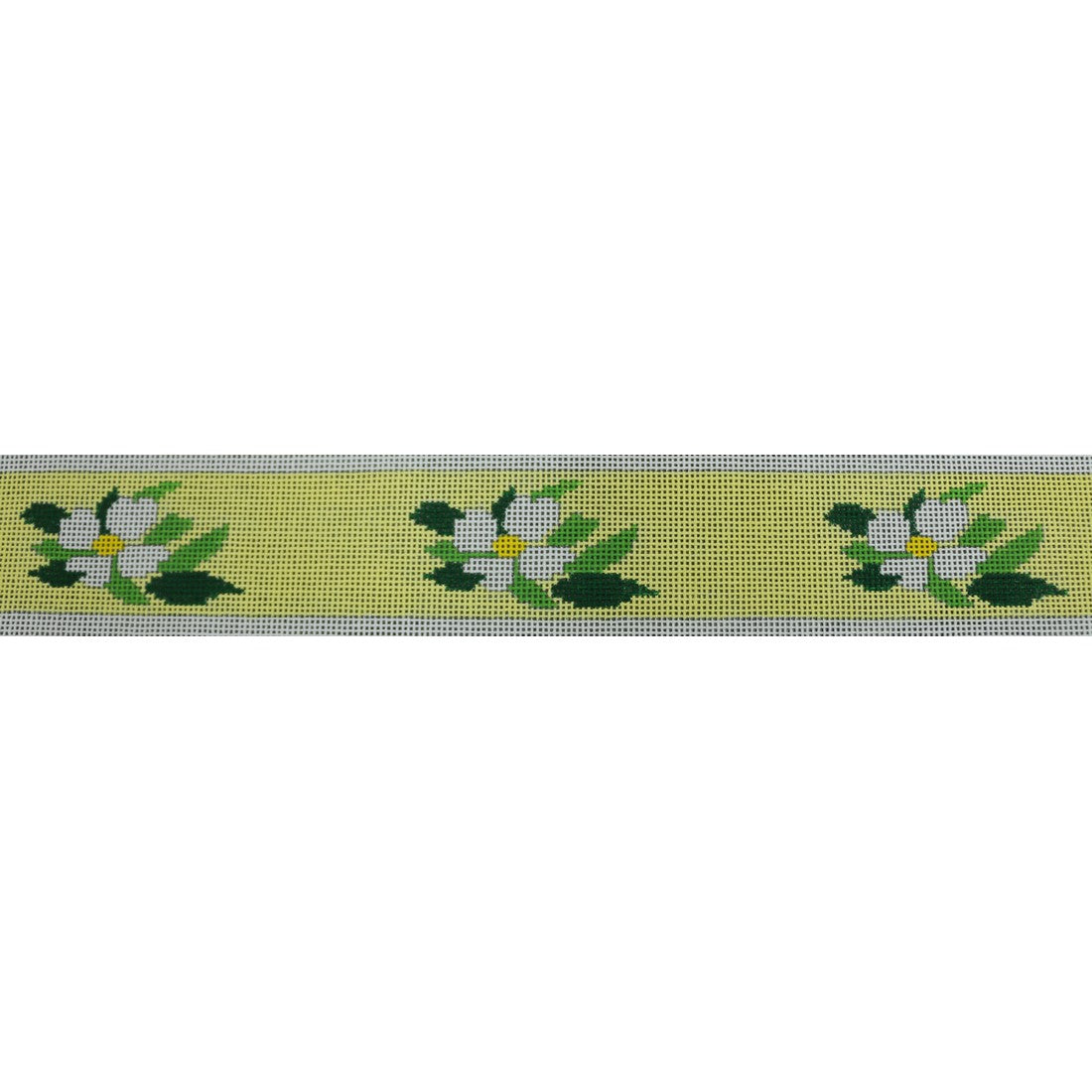 KKB529E White Dogwood on Yellow Belt 1.5 x 38.75