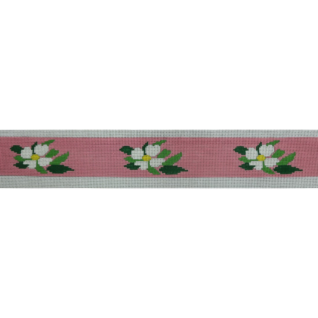 KKB529F White Dogwood on Pink Belt 1.5 x 38.75