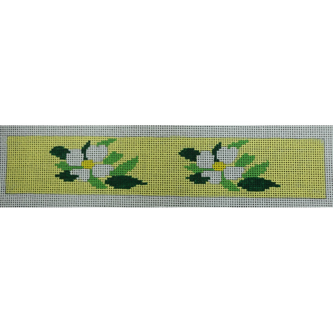 KKF01F White Dogwood on Yellow Key Fob 8.125 x 1.5