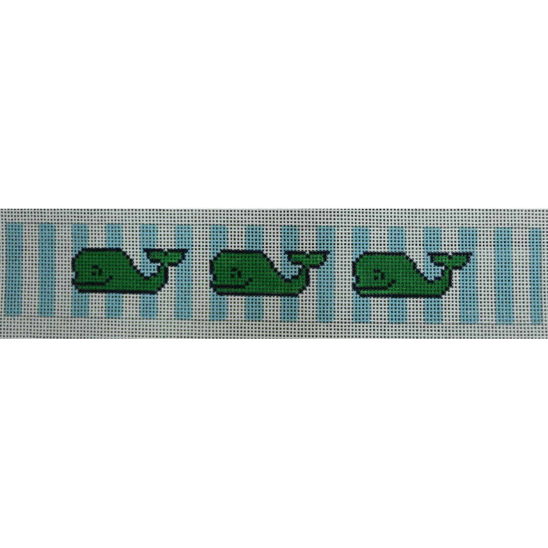 KKF02D Happy Green Whales on Blue 8.625 x 1.5