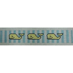 KKF02I Happy Yellow Whales on Blue 8.625 x 1.5
