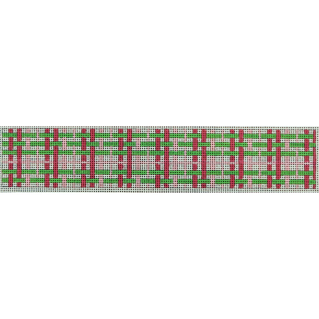 KKF03A pink and green plaid - key fob 8.125 x 1.5