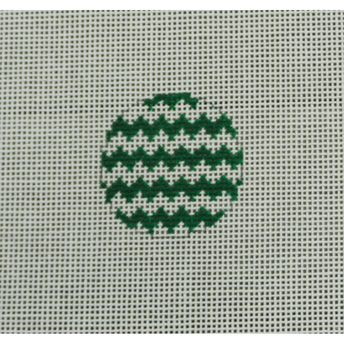 KKMO118D Chevron Emerald and White Mini Ornament 1.5" Round