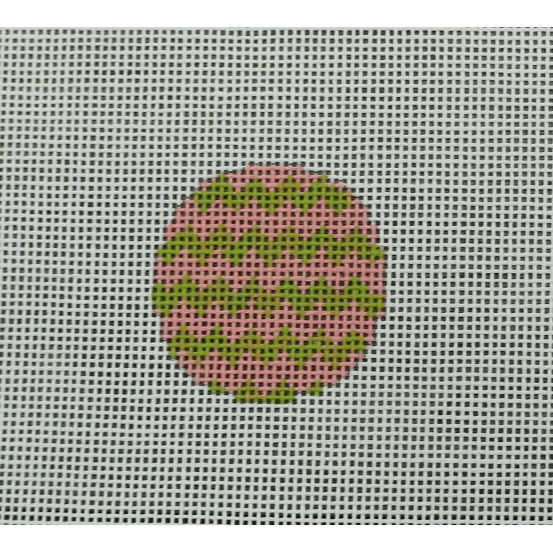 KKMO118E Chevron Pink and Green Mini Ornament 1.5" Round