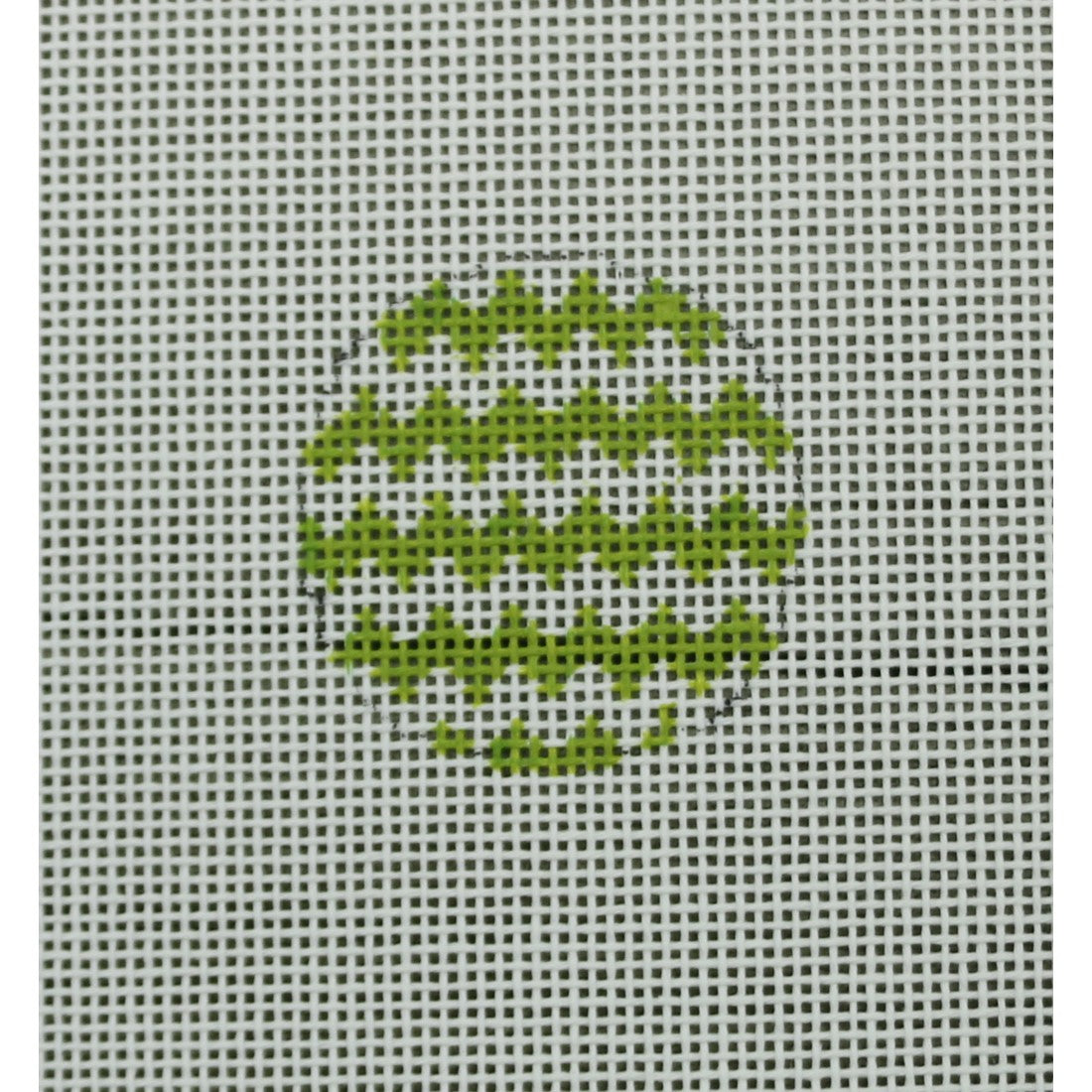 KKMO118H Chevron White and Green Ornament 1.5" Round