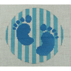 KKO113 Baby Boy Feet 3.75" round