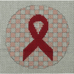 KKO194E Ribbon on Check Background Ornament 3" round