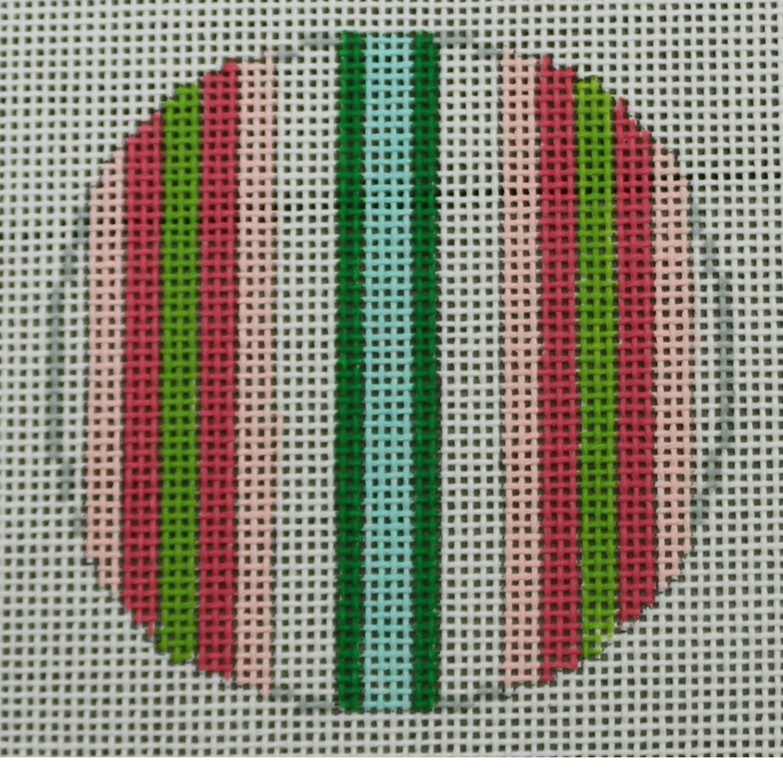 KKO198B Pink, Green, and Turquoise Ornament 3" round