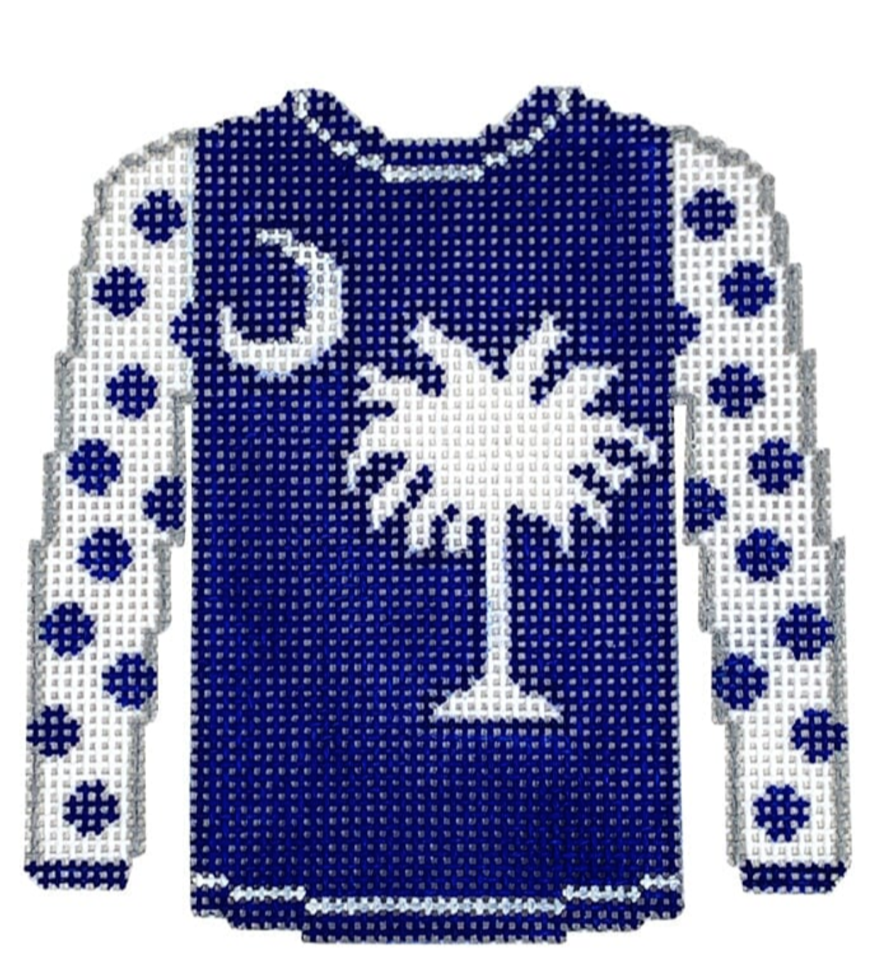 KKO214 Palmetto and Moon Blue Sweater 3.75 x 3.625