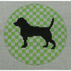 KKOAS115 Beagle on pistachio 4" round