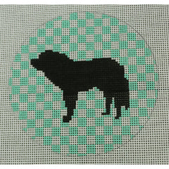 KKOAS117 St Bernard on seafoam 4" round
