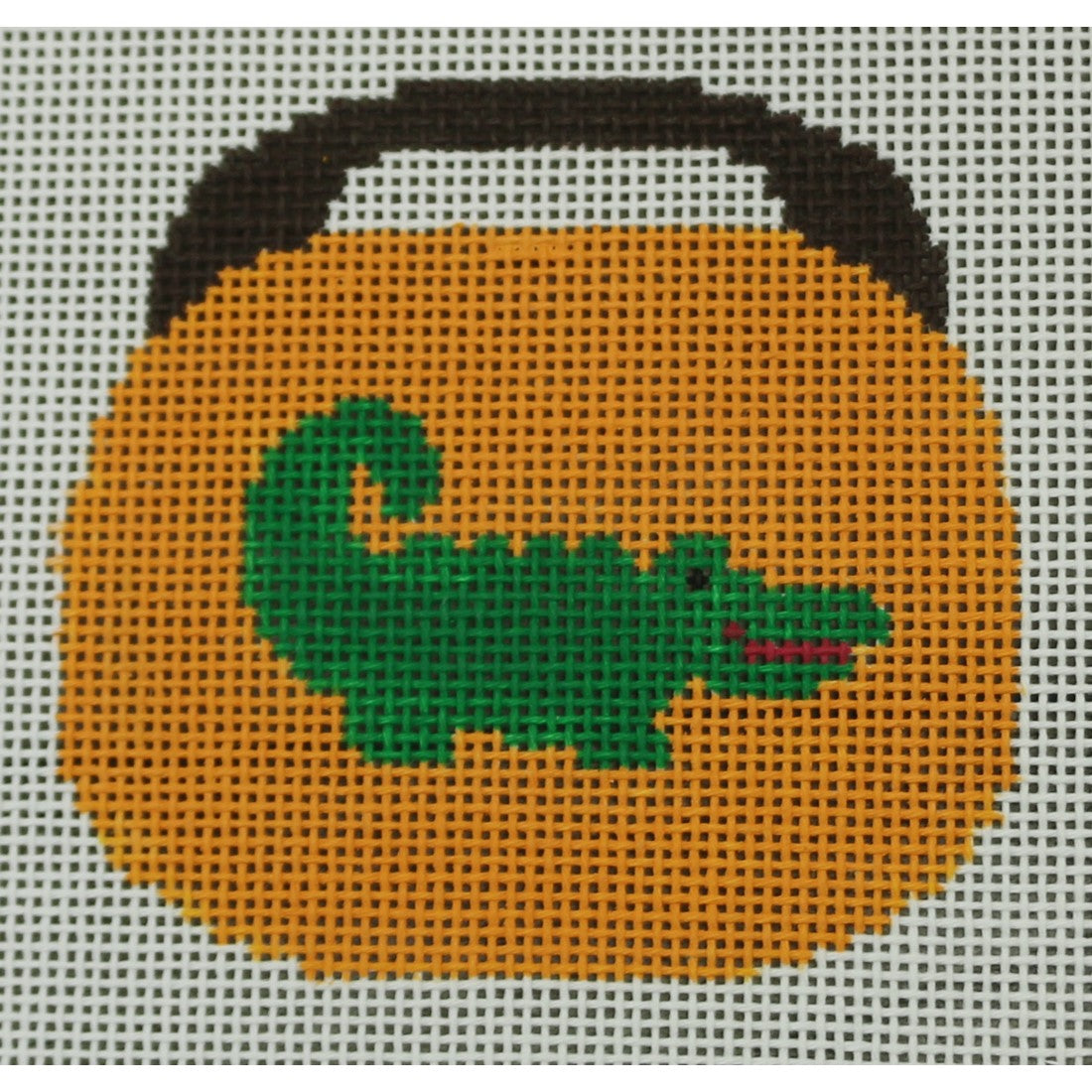KKOBB100E Alligator on Cantaloupe 3 x 3