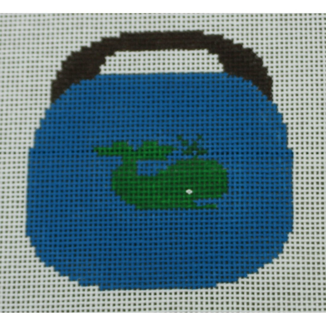 KKOBB107A Green Whale on Blue 3 x 3