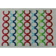 KKP134 Red, Blue, and Green Circle Clutch 8.5 x 6