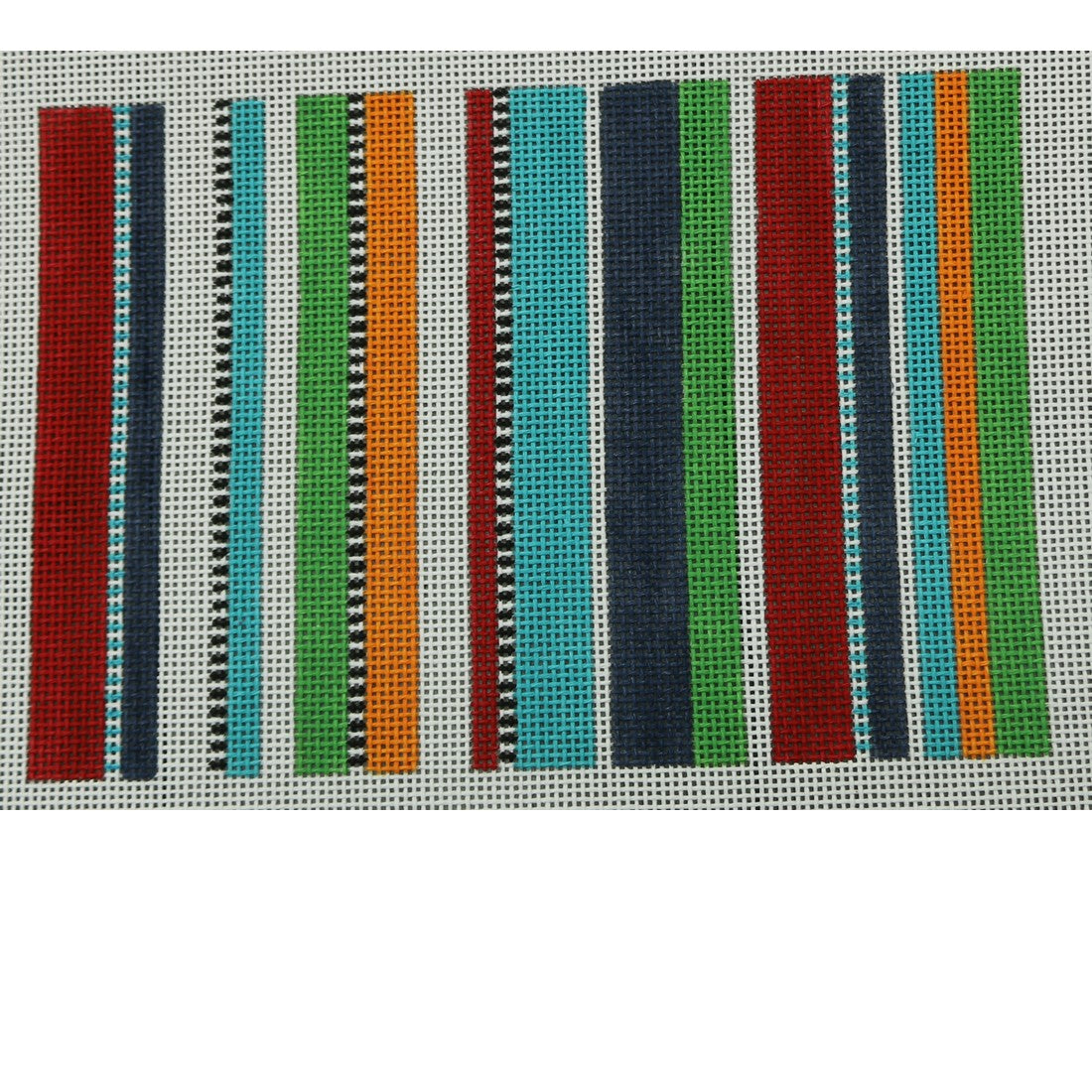 KKP137 Red, White, Orange, Green and Blue Striped Clutch