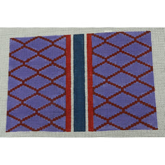 KKP156A Diamond Blue and Red Clutch 6 x 8.75