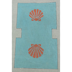 KKP170 Seashell Clutch Coral and Teal 13.75 x 8