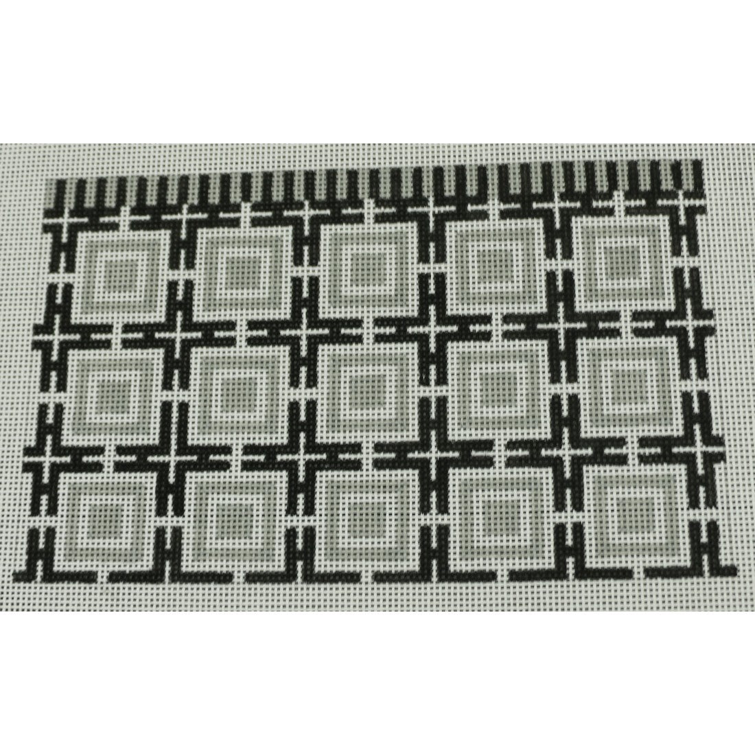 KKP184A Squares and Lattice - Black and Grey 5.75 x 9.5