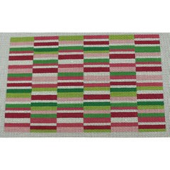 KKP197 Horizontal Pinks and Greens Stripe Clutch 5.75 x 9.125