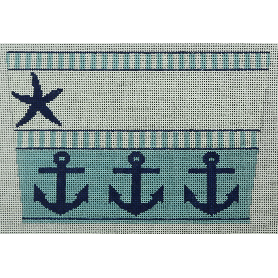 KKSC2 Stocking Cuff - Starfish and Anchors Blue and Navy