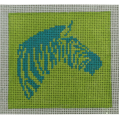 KKSS13 Zebra turquoise on lime 3" Square