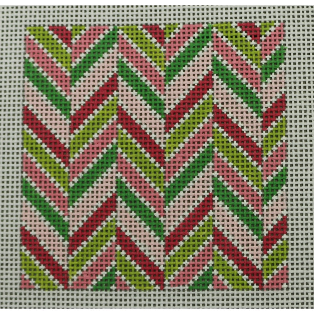 KKSS44 Chevron Pinks and Greens Square 4.125" square