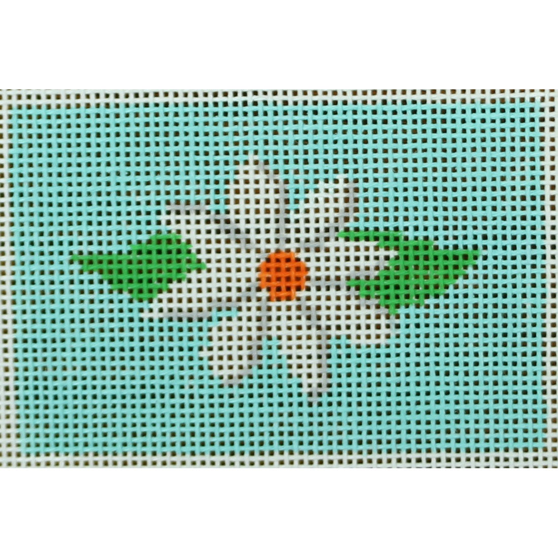 KKWCC35B white flower on turquoise 2 x 3