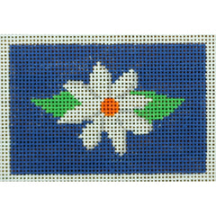 KKWCC35E white flower on dark blue 2 x 3