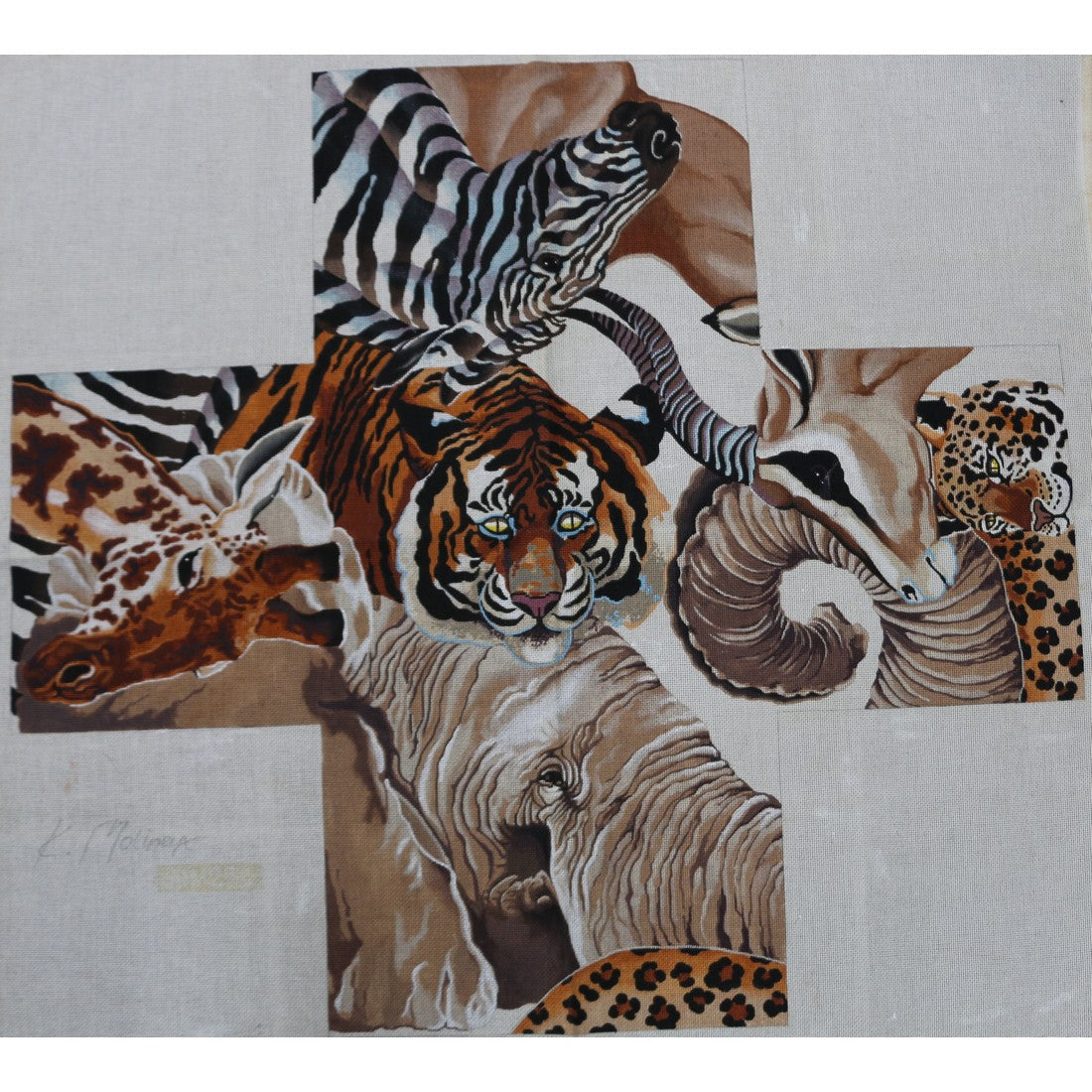 M-252 Wild Animal Ottoman