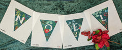 LL-BUN-1224n NOEL Garland green-- 4 individual canvases