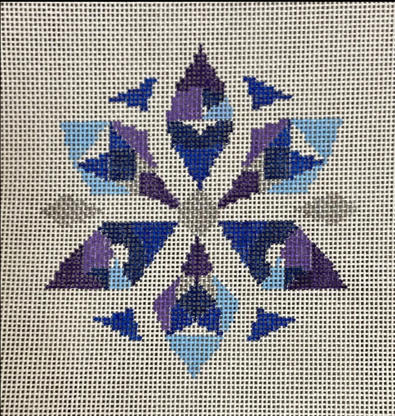 LL-ORN-03 Geometric Snowflake Blue