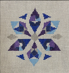 LL-ORN-03 Geometric Snowflake Blue