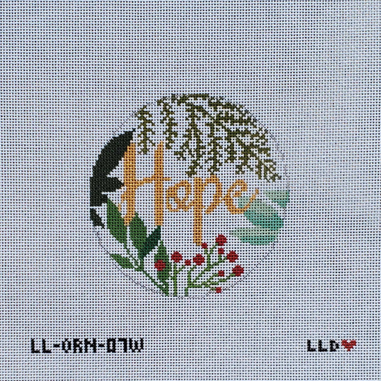 LL-ORN-07w Botanical Hope-- white