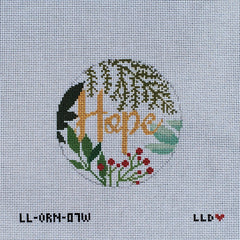 LL-ORN-07w Botanical Hope-- white