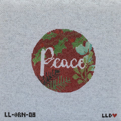 LL-ORN-08 Botanical Peace-- red