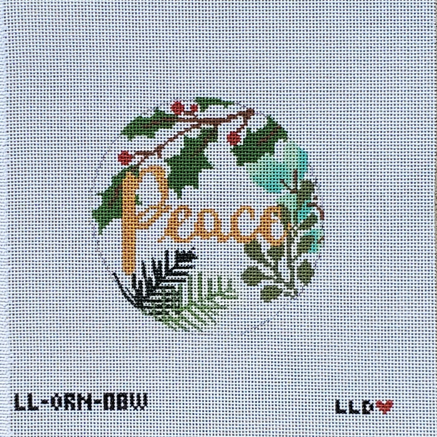 LL-ORN-08w Botanical Peace-- white