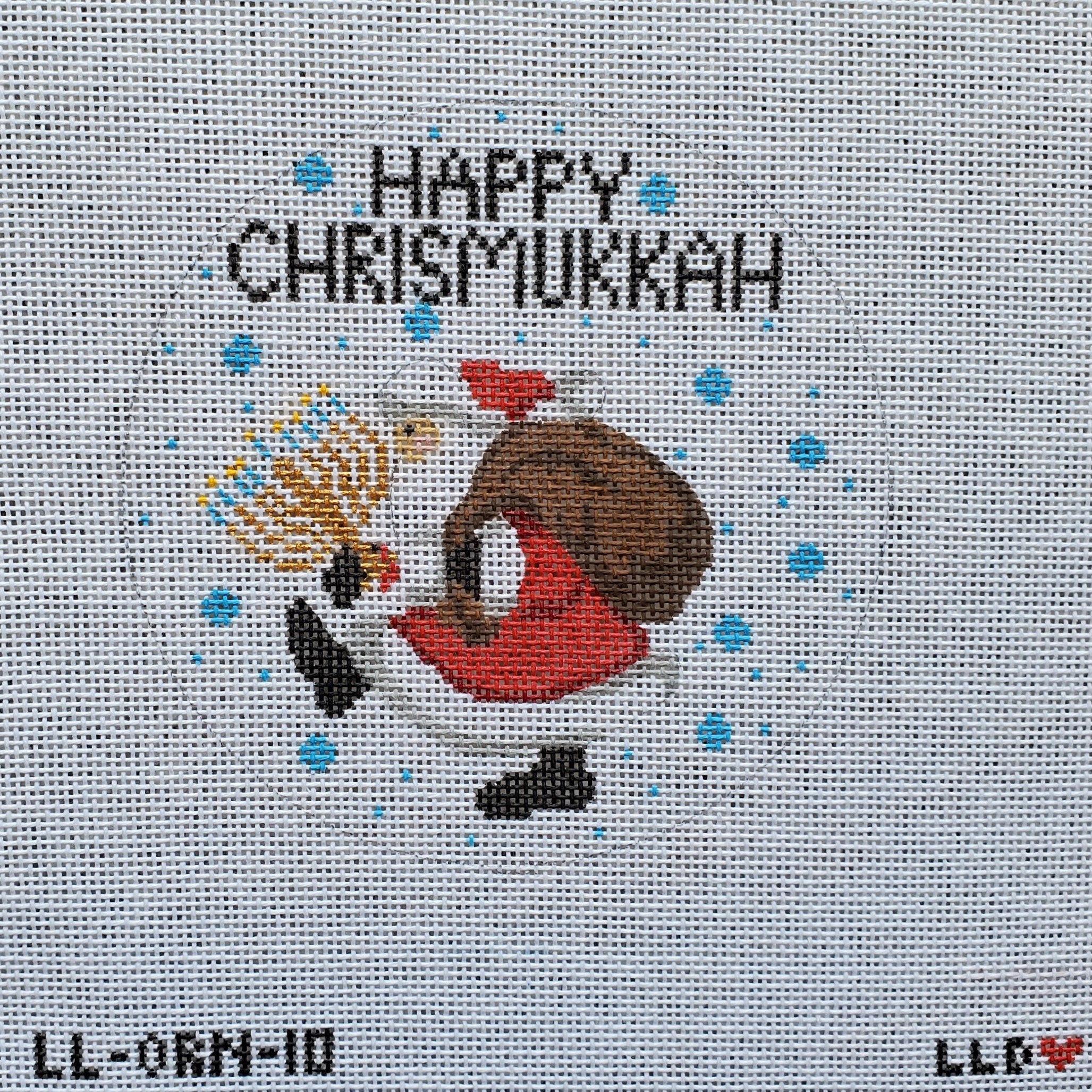 LL-ORN-10 Happy Chrismukkah Santa